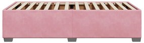 Estrutura de cama 90x200 cm veludo rosa