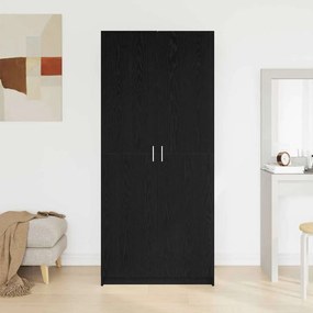Guarda-roupas Preto Carvalho 80x51x180 cm Madeira de engenharia