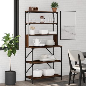 vidaXL Estante 6 prateleiras 90x40x180 deriv.madeira carvalho castanho