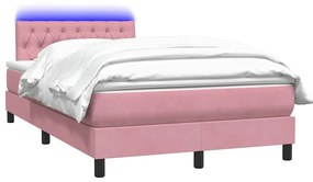 Cama com molas/colchão 120x220 cm veludo rosa
