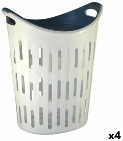 Cesto de Roupa Suja Branco Tabuleiro 60 L (4 Unidades)