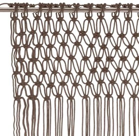 Cortina em macramé 140x240 cm algodão cinzento-acastanhado