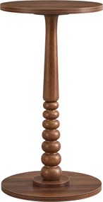 Mesa de apoio redonda em estilo Mid-Century Modern Coleção Mariel 30 cm (diâmetro), 55 cm (altura), cor de nogueira