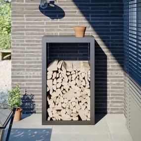 vidaXL Suporte para lenha 60x40x100 cm aço antracite