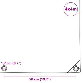 Lona 650 g/m² 4x4 m branco