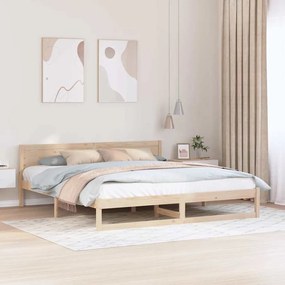 vidaXL Estrutura da Cama Castanho 200 x 200 cm Madeira de pinho maciça