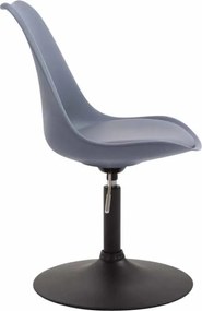 Conjunto de 4 cadeiras de sala de jantar Maverick em plástico com estrutura preta 76-81 x 48 x 57 cm Cinzento