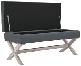 Banco de arrumação 110x45x49 cm veludo cinzento-escuro