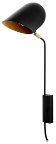 Candeeiro de Parede Kesik – Preto e Dourado – 12 x 35 cm