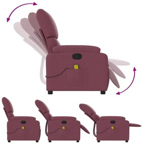 Poltrona de massagens reclinável tecido roxo