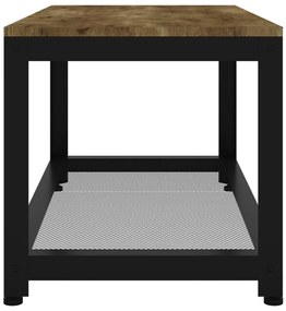 Mesa de centro 90x45x45 cm MDF e ferro castanho-escuro e preto