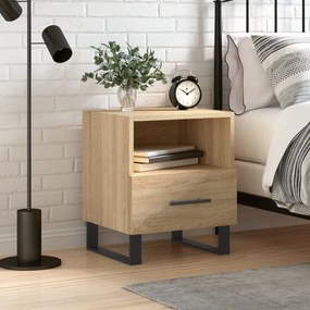 vidaXL Mesa cabeceira 40x35x47,5 cm derivados madeira carvalho sonoma