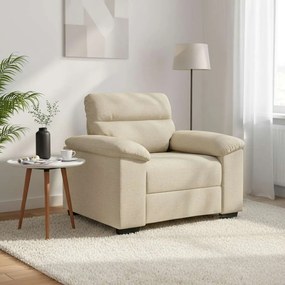 vidaXL Poltrona 100x81x84 cm tecido cor creme