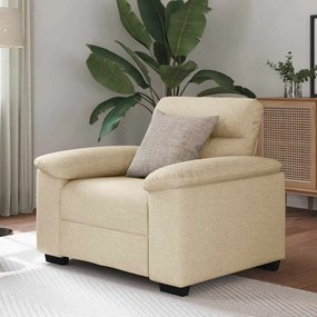 vidaXL Poltrona 60 cm tecido cor creme