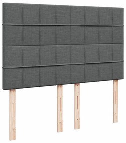 Cama com molas/colchão 140x190 cm tecido cinzento-escuro