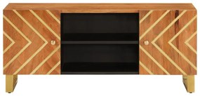 Móvel de TV 105x33,5x46 cm mangueira maciça castanho e preto