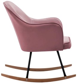 Cadeira de baloiço veludo rosa