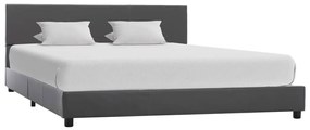 Estrutura de cama 120x200 cm couro artificial cinzento