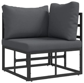 Conjunto de Sofá de Jardim 4 pcs Preto 211.5 x 141.5 x 71 cm