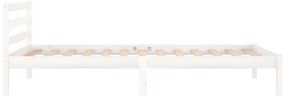 Estrutura de cama 100x200 cm pinho maciço branco