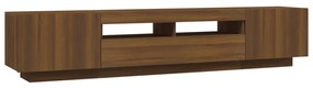 Conjunto móveis de TV 2pcs c/ LEDs madeira carvalho castanho