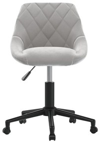 Cadeiras de jantar giratórias 2 pcs veludo cinzento-claro