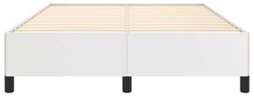 Estrutura de cama 140x190 cm couro artificial branco