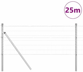 Cerca Euro com 13 postes, 0,6x25m, em aço galvanizado