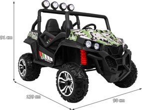 Carro elétrico para Crianças 2 Lugares 24V 4x4 Grand Buggy 4x4 STRONG LIFT  STRONG, Rodas Espuma EVA. Assento couro ecológico Camuflado