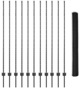 Postes de Cerca vidaXL 22 pcs U-Channel Cinza 160 cm Aço