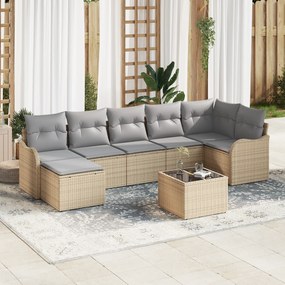 Conjunto de Sofá de Jardim vidaXL com Almofadas Pretas Vime Polirattan