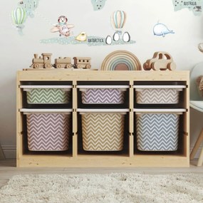 Autocolantes para a caixa IKEA TROFAST - Ziguezague