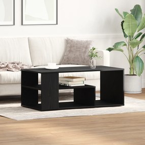 Mesa de Centro vidaXL Preto Carvalho 100x50x40 cm Madeira de Engenharia