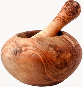 Almofariz com pilão em madeira de oliveira Selbrae, conjunto de 2