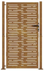 Portão de jardim 105x205 cm aço corten design quadrados
