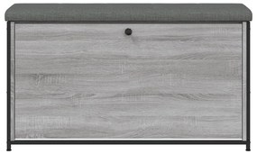 Banco sapateira gaveta articulada 102x32x56 cm cinzento sonoma