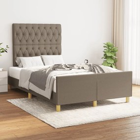 Estrutura cama c/ cabeceira 120x190 cm tecido cinza-acastanhado