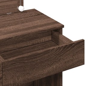 Toucador com LEDs 100x40x120 cm cor carvalho castanho