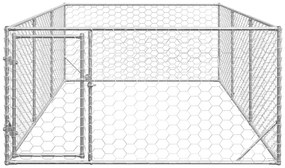 Canil exterior para cães com porta 2x4x1 m aço galvanizado