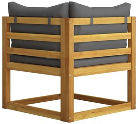 4 pcs conjunto lounge de jardim c/ almofadões acácia maciça