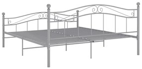 Estrutura de cama sem colchão 140x200 cm metal cinzento