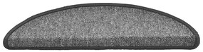 Tapetes de escada 20 pcs 56x17x3 cm cinzento escuro