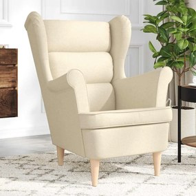 vidaXL Cadeira com apoio de braços 74x84x100 cm tecido cor creme