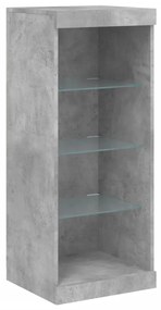 Aparador com luzes LED 162x37x100 cm cinzento cimento