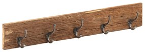 Bengaleiro com 5 ganchos 100x2,5x15cm madeira recuperada maciça