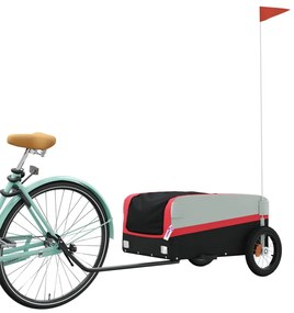 Reboque para bicicleta 30 kg ferro preto e vermelho