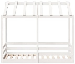 Cama infantil com telhado 70x140 cm pinho maciço branco