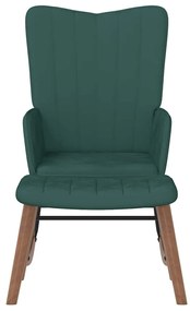 Cadeira de baloiço com banco veludo verde-escuro