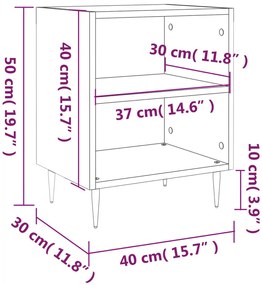 Mesa de cabeceira 40x30x50 cm derivados de madeira branco