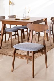 Conjunto de 2 Cadeiras Klod - Madeira Escura - Design Nórdico